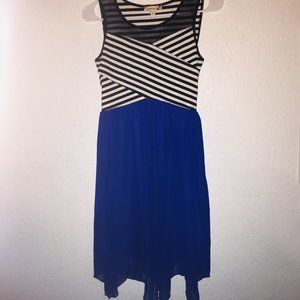 Speechless Youth Dress: Black/Blue/White